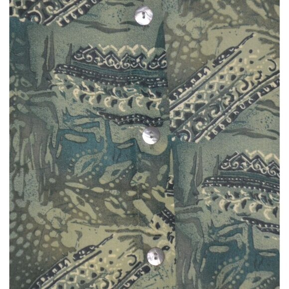 French Laundry Ladies Sheer Green Shell Button Front Long Sleeve Blouse Size M - Picture 3 of 9